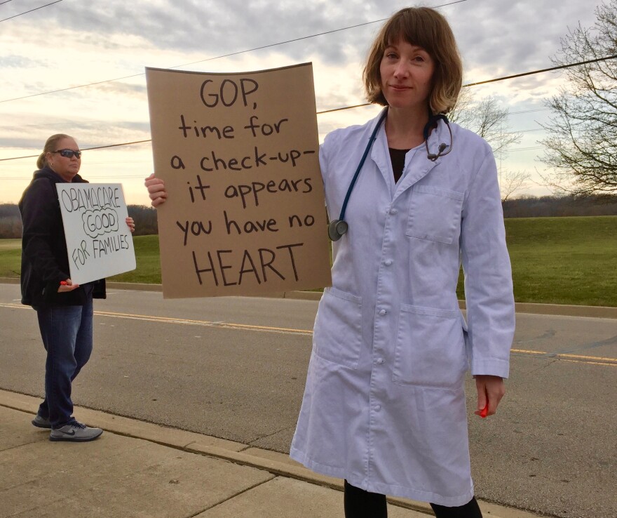 affordable care act health care protest mike turner american health care act trumpcare trump insurance medical insurer coverage medicaid expansion