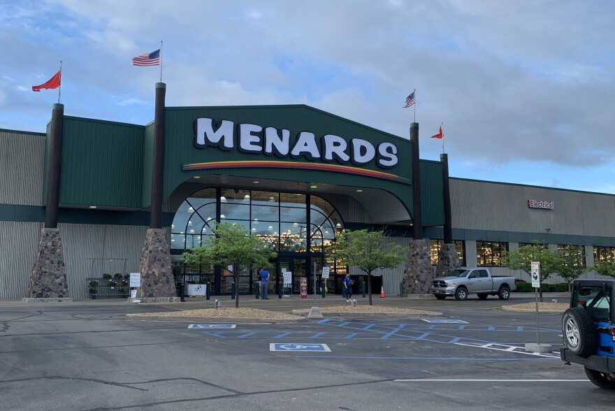The outside of a Menards in Bloomington