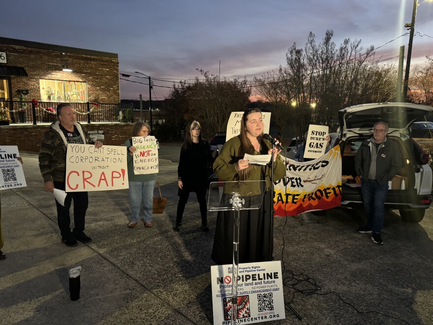 A photo of advocate Crystal Norford speaking at press conference