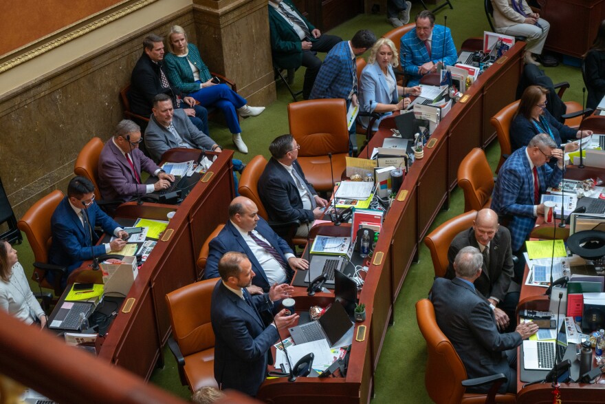 Lawmakers at work on the floor of the House of Representatives at the Utah State Capitol in Salt Lake City, Jan. 27, 2025.