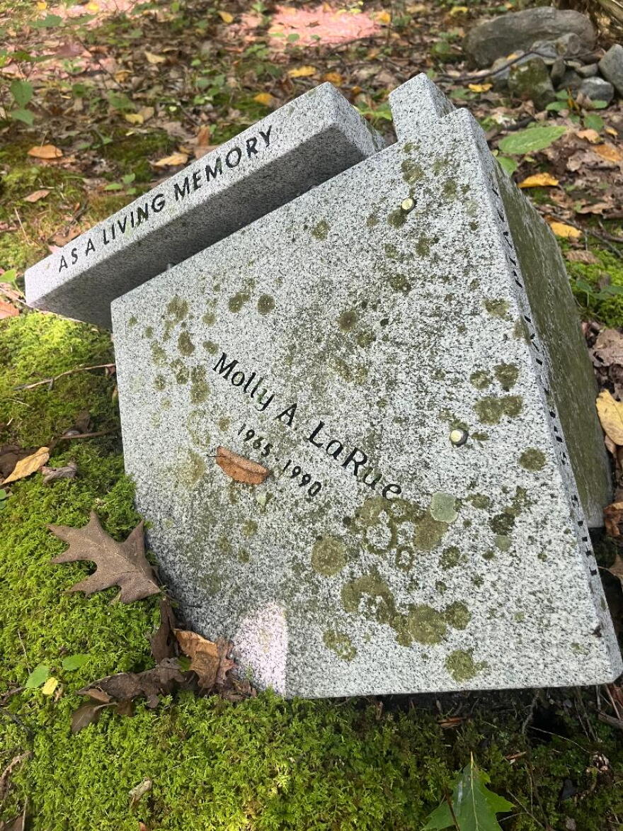 A stone memorial along the AT honors three hikers who have lost their lives — among them Molly LaRue and Geoff Hood.