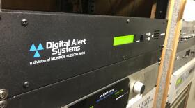 KBBI's DASDEC box, which monitors for Emergency Alert System messages from IPAWS, NOAA Weather Radio and KSRM in Kenai. (Aaron Bolton, KBBI News)