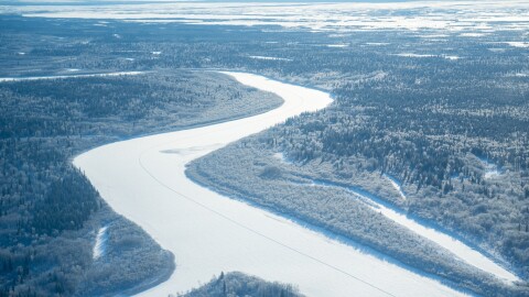 Aniak Slough is seen where it winds its wa