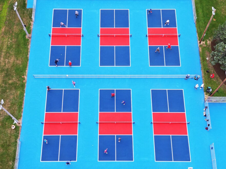 Two tennis courts at Fellows Road Park were turned into six new pickleball courts.