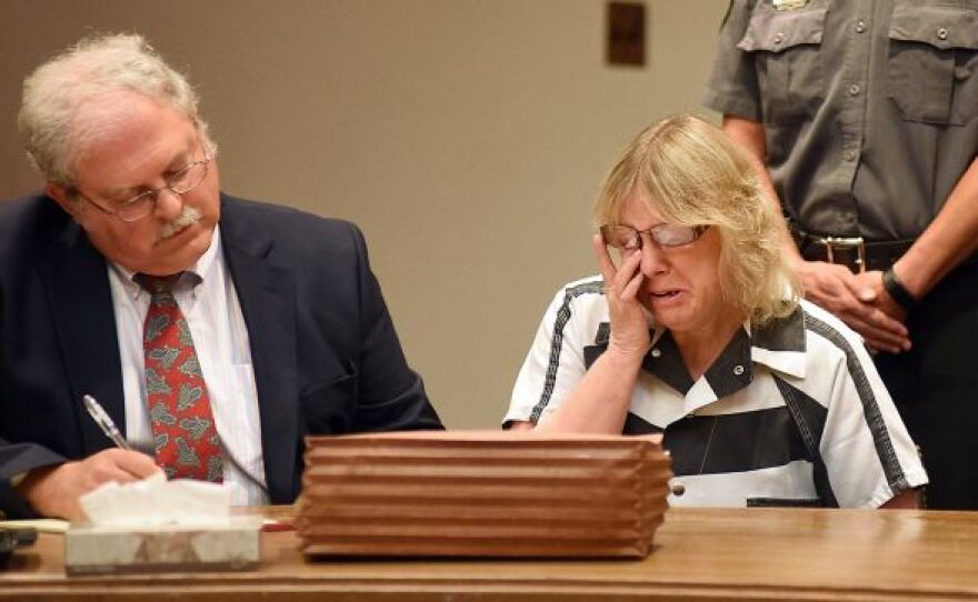 Joyce Mitchell in courtroom with her lawyer during sentencing 