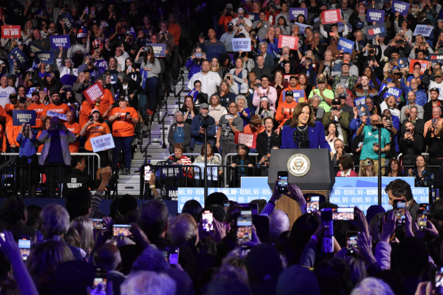 La candidata demócrata a la presidencia de Estados Unidos, Kamala Harris, visitó Reno para un evento de campaña, el 31 de octubre de 2024.