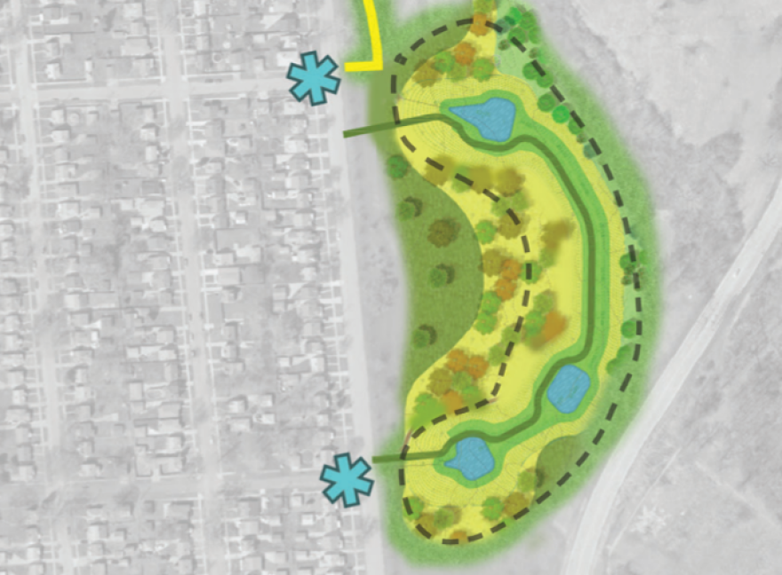 A rendering of new detention basins in Rouge Park.