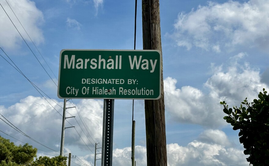 Marshall Way sits on West 23rd street, between West 6th and 7th Court. It was designated by Miami-Dade County and the city of Hialeah in 2011.