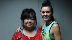 Photo: Atsumi Foreman (r) and her mom and manager, Teruko Atsumi. Photo: Matthew Peddie, WMFE