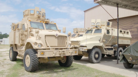 Mine Resistant Ambush Protected vehicles at Fort Benning, Ga., in 2013.