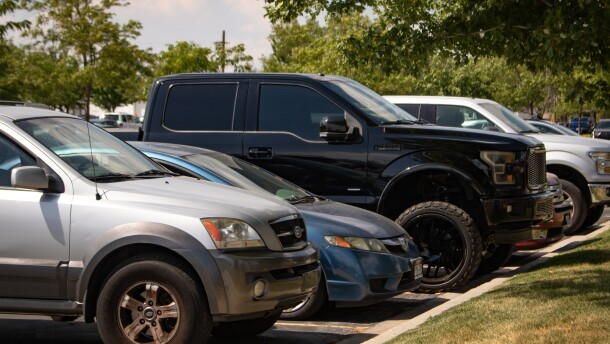 Cars parked in Ogden, July 28, 2026.