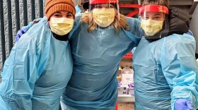 Nurses wear PPE at Providence Hospital in Anchorage