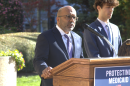 N.C. Department of Health and Human Services Secretary Dev Sangvai speaks Thursday outside of the N.C. State Capitol. Sangvai joined Gov. Josh Stein for an announcement to call for the N.C. General Assembly