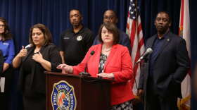 Orange County Superintendent of Schools Maria Vazquez speaks at a press conference on Monday. Photo: Orange County via Facebook