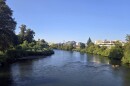 The Willamette River, as seen from Peter DeFazio Bridge on June 14, 2025.