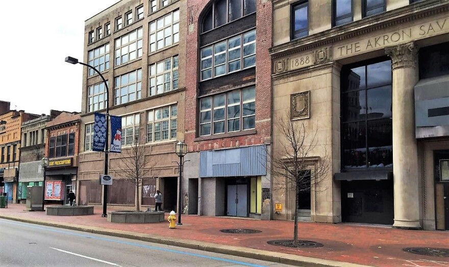 Block between Akron Civic Theater and Bowery St.