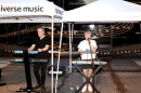 Funayūrei's Rob Parker and Mandy Kawa perform at season two of WBOI's Live and Local at the Landing.