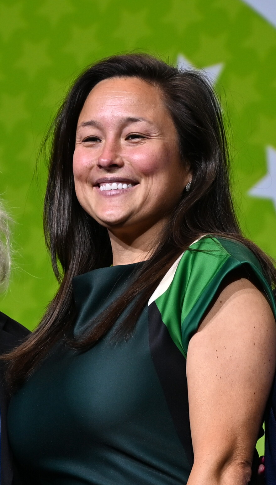 Oklahoma House Minority Leader Cyndi Munson smiles for a picture at the State of the State in Tulsa. Munson is the Democratic candidate in November's general election for Oklahoma's next governor.