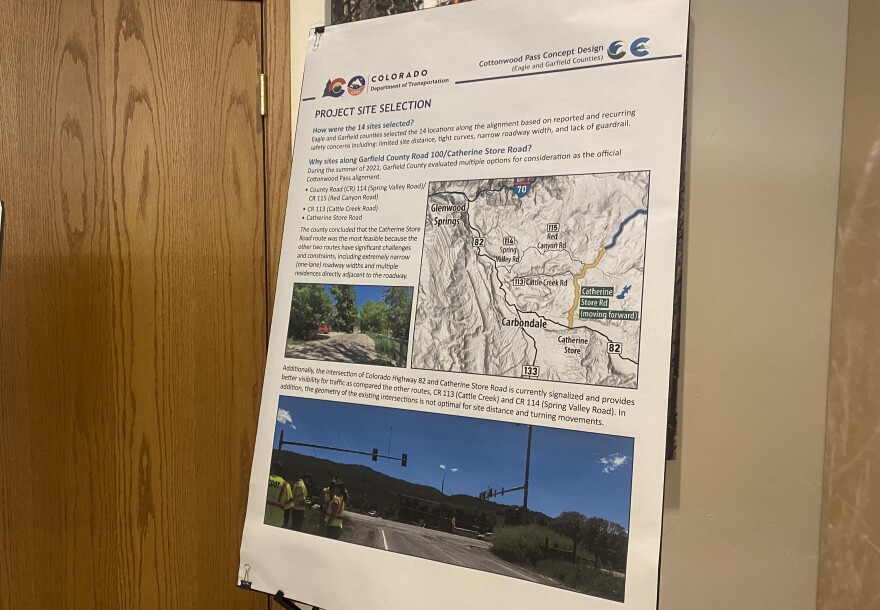 Another display in the Gypsum Town Hall outlines how the agency selected the sites on the county road in most need of improvement.