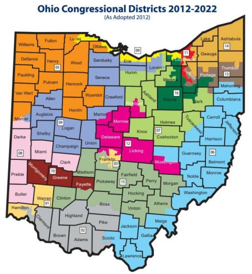 Ohio's Congressional district map, approved in 2011.