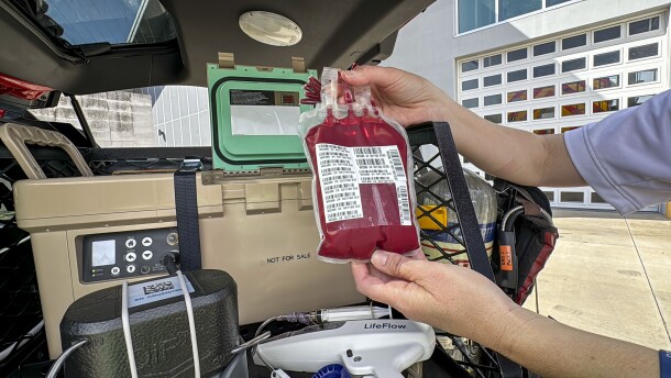 Three captains in Sarasota County will cary the unit in the back of their trucks. The blood is kept in a military grade cooler, there is a warmer and a hand pump. Nicole Smith, Sarasota EMS Operations Captain, explains how the system for carrying and administering whole blood works. In partnership with SunCoast Blood Centers, the Sarasota County Fire Department will implement a groundbreaking, life-saving, behold blood transfusion program. When a traumatic injury occurs, whole blood will be provided to help save more patients.