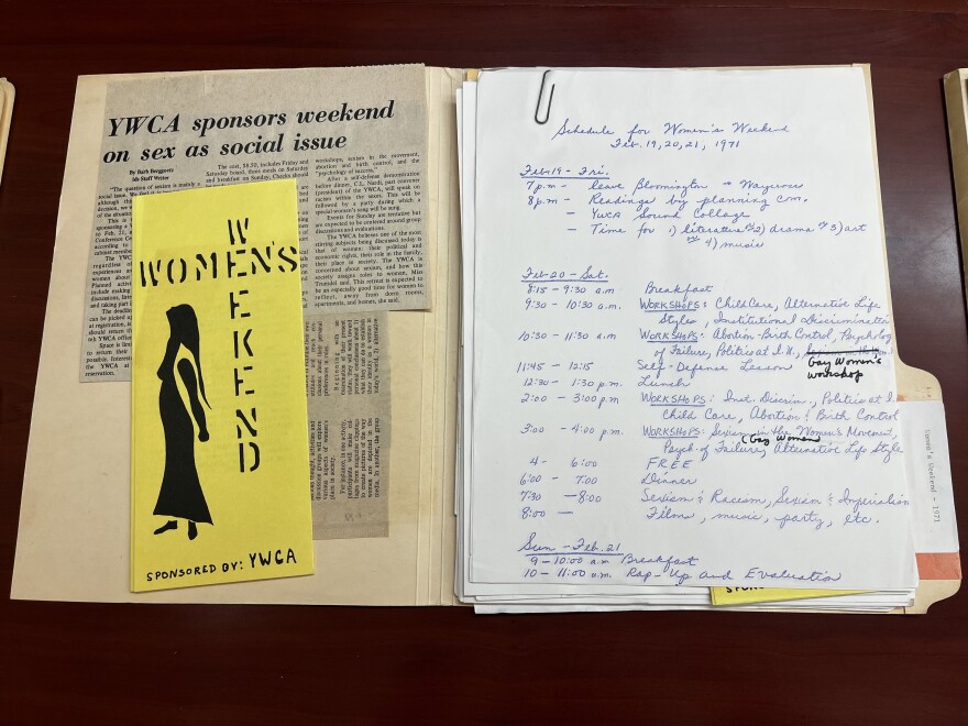 IU YWCA's schedule for its "Women's Weekend" beginning Feb. 19, 1971.