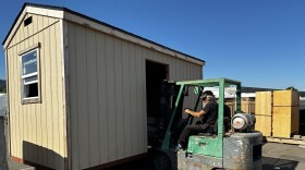  Forklift with shelter.