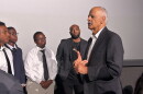 Stedman Graham talking to teenage boys