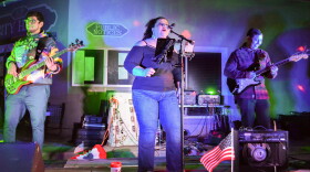 Local band Zauna performs outside Presidio’s city hall. The night’s line-up included several local acts, including Proyecto D and Terlingua-based singer-songwriter Chet O’Keefe.