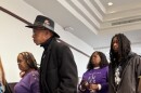 Members of Sonya Massey's family exit the courtroom after the sentencing hearing Thursday.