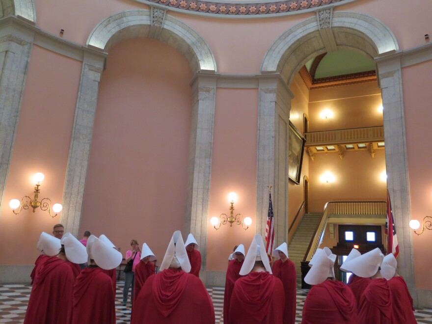 photo of handmaid's tale protestors