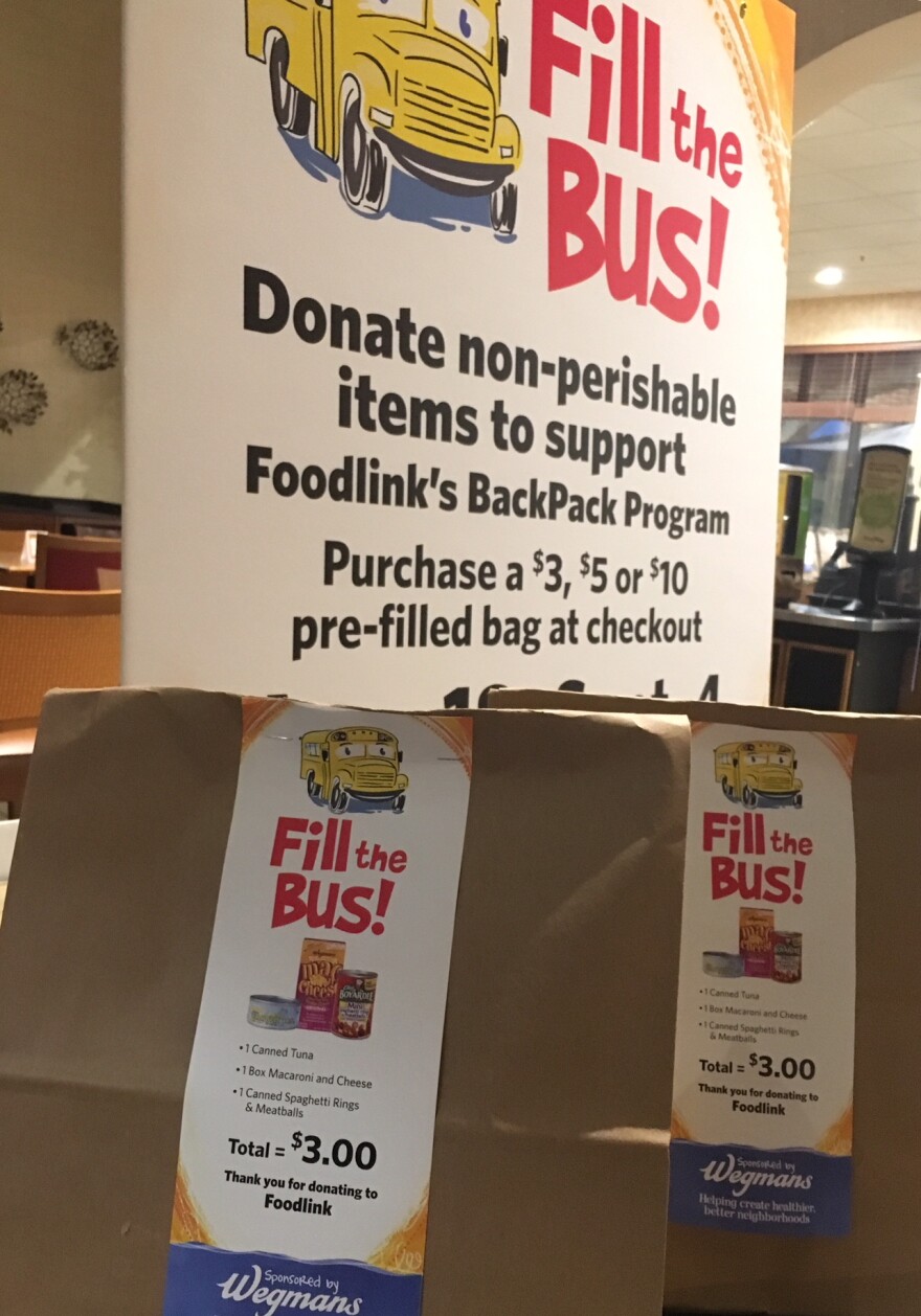 Foodlink's BackPack program kicked off today at all Rochester-area Wegmans, including the Calkins Road store