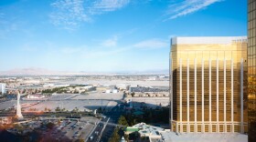The Mandalay Bay hotel, at right, across the street from a concert venue near Las Vegas, Nevada, as seen in 2011. 