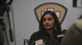 Peoria City/County Health Department Administrator Monica Hendrickson holds a press briefing on Feb. 4, 2021.