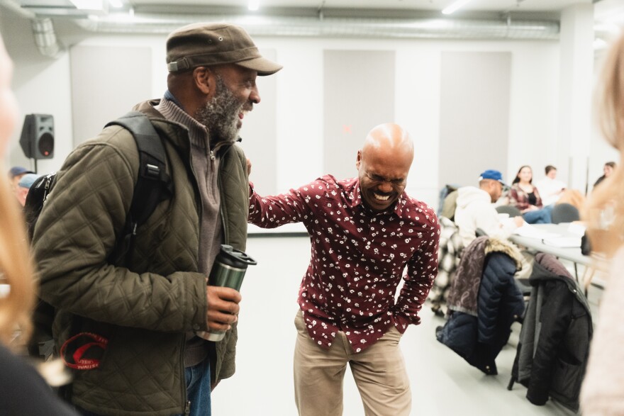 Tyrone Wilson and Rodney Gardiner at the first read-through of August Wilson’s "Jitney"