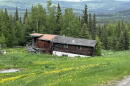 A sunken house in Fairbanks, Alaska. (Barbara Moran/WBUR)