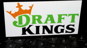 In this photo illustration, the DraftKings logo is displayed on a phone screen on February 15, 2024 in San Anselmo, California. (Justin Sullivan/Getty Images)