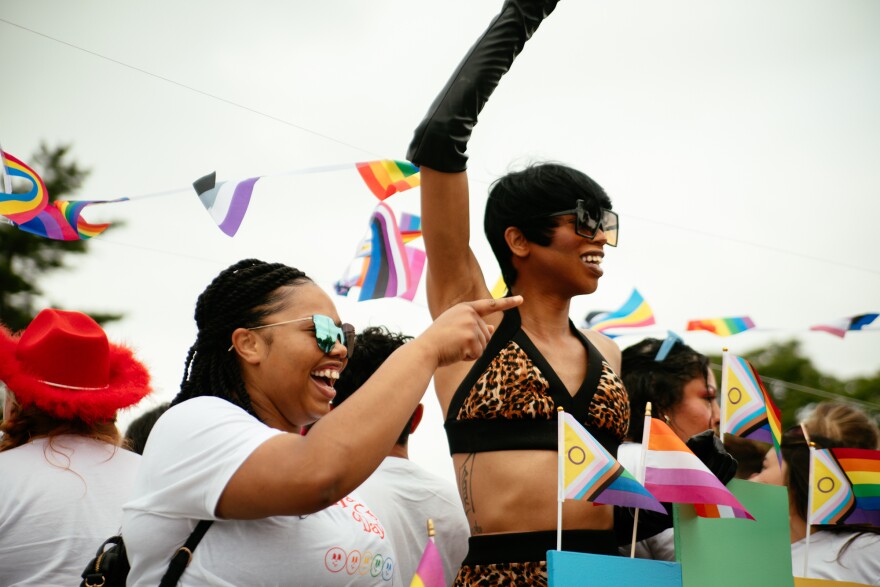 Revelers at the 2023 Des Moines Pride Parade, which featured floats from dozens of area businesses.