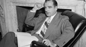 Sen. Joseph McCarthy talks at a news conference in Washington, Feb. 11, 1948.