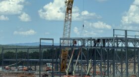 The construction site for the Serverfarm data center in Clarksville, Arkansas on July 13, 2026. Construction on it began earlier this year.