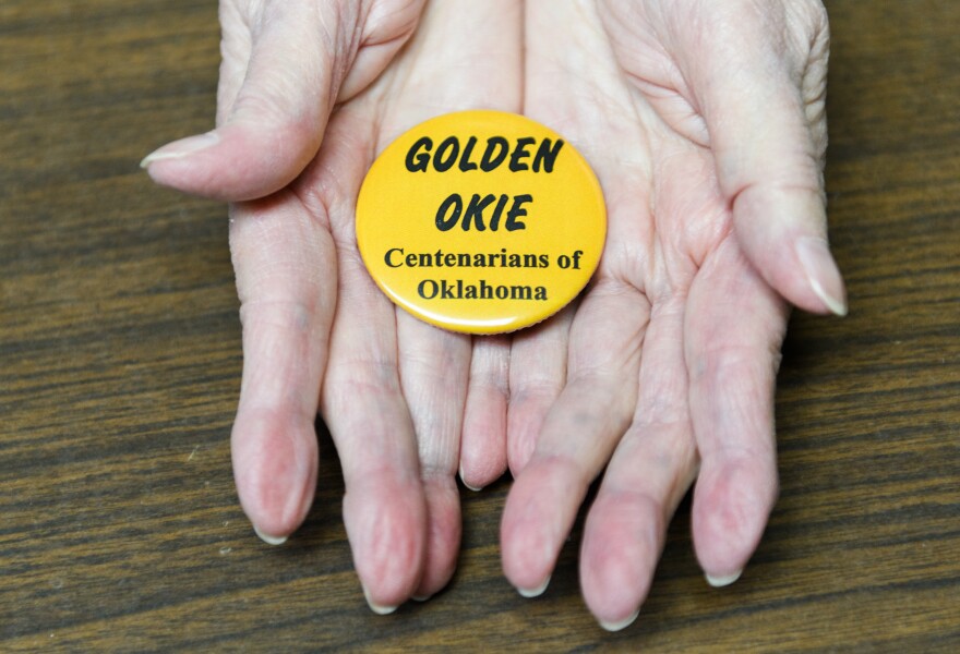 Each new inductee receives a "Golden Okie" pin as part of the celebration.