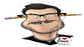 Self-portrait of Kevin Necessary, former illustrator for the Enquirer's CIN Weekly and WCPO-TV.