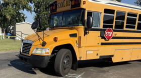The EVSC bus involved in an accident in Vanderburgh County, Sept. 1, 2026
