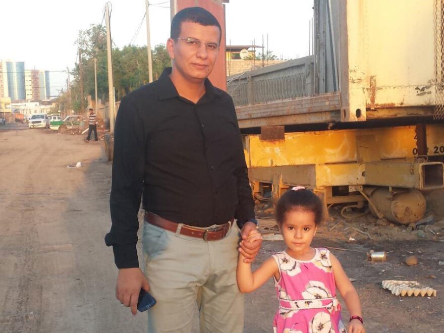 Hatem al-Showaiter with his daughter, then 3 1/2, in Djibouti. She is now 7 1/2.