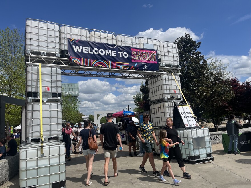 Community members gather in First Ward Park for the annual Charlotte Shout Festival.