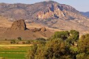 A rock formation is seen in a rural part of Park County
