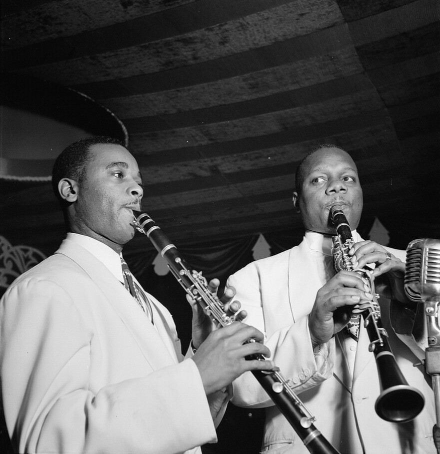 Jimmy Hamilton (left) and Harry Carney were among the reedmen who played clarinet for the Duke Ellington Orchestra.