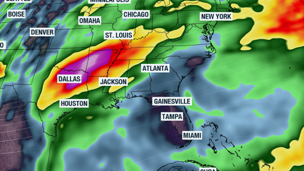 Map showing expected precipitation through Nov. 27.