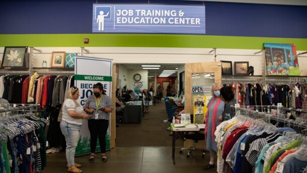 Evergreen Goodwill hosted a job and resource fair in Bellingham to connect local refugees and immigrants with local organizations in 2022. The nonprofit's Bellingham job center is among those closing temporarily due to a reworking of job programming.
