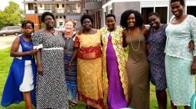 USF Sarasota-Manatee's Dr. Jody McBrien (third from left) with some of the resettled Ugandan women she's worked with.